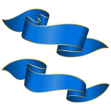 Blue ribbon collection Stock Illustration