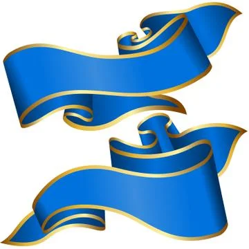 Blue ribbon collection Stock Illustration