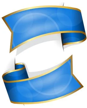 Blue ribbon collection Stock Illustration