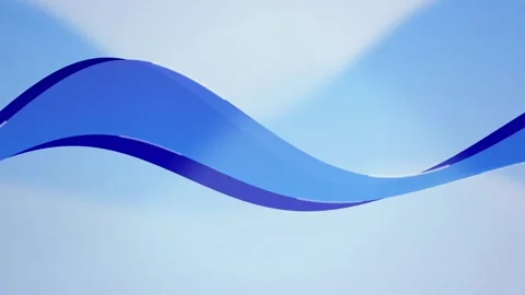 A blue ribbon flows smoothly in a seamless loop Stock Footage 342861800