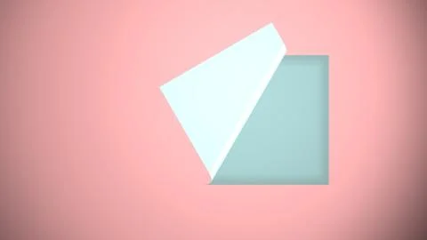 Blue ribbon that opens on a pink background Stock Illustration
