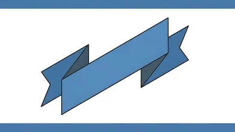 Blue ribbon in perspective Stock Illustration