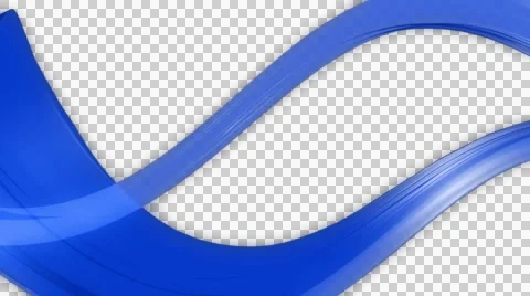 Blue ribbon twisted with alpha Stock Footage 53203320