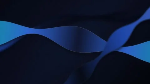 Blue ribbon waves flowing seamless loop motion background Stock Footage 343799395