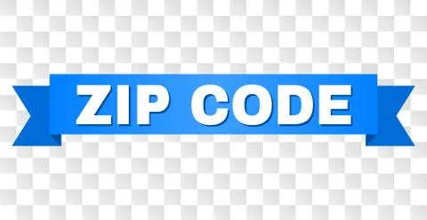 Blue Ribbon with ZIP CODE Caption Illustrazione stock