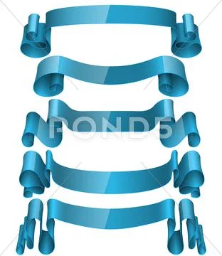 A set of blue ribbons Royalty Free Vector Image