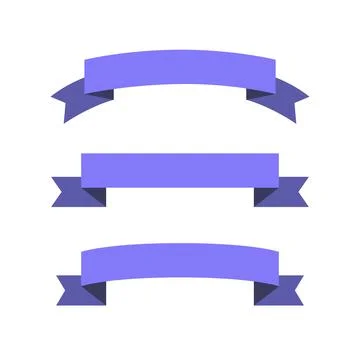 Blue ribbons set. Vector illustration ribbon banners. Stock Illustration