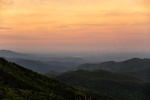 Blue Ridge Mountain Sunset Stock Photos