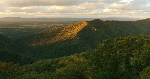 Blue Ridge Mountains scenic vista view Stock Footage