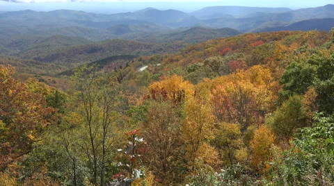 Blue ridge parkway overlook in the fall, nc 動画素材 44355287
