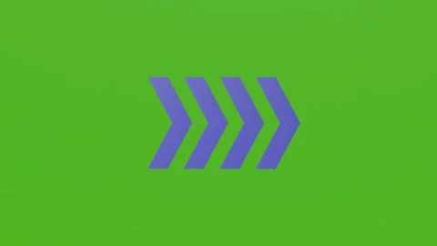 Blue right arrows on the green screen Stock Footage 287873460