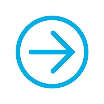 Blue right (next) arrow in blue circle Stock Illustration