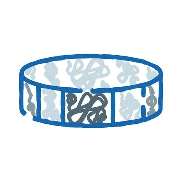 Blue ring with abstract scribbled pattern Stock Illustration