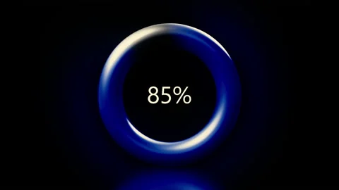 Blue ring with the countdown from 100 to 0 isolated on a black background Stock Footage 172584357