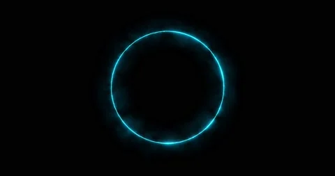 Blue ring of lightning, energy on a black background. Abstract energy circle Stock Footage 172377146