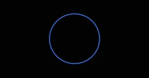 Blue ring of lightning, energy neon on a black background. Abstract energy Stock Footage 187230665