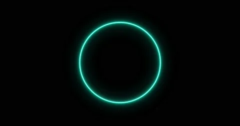 Blue ring of lightning, energy neon on a black background. Abstract energy Stock Footage 192540697