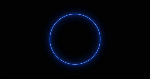 Blue ring of lightning, energy neon on a black background. Abstract energy Stock Footage 196835273