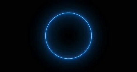 Blue ring of lightning, energy neon on a black background. Abstract energy Video stock 201893659