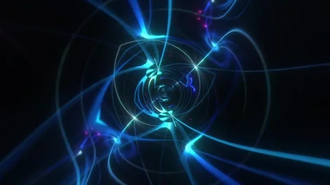 Blue Ring Tunnel VJ Loop Stock Footage 329993640