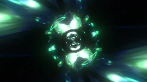 Blue Ring Tunnel VJ Loop Stock Footage 330006165