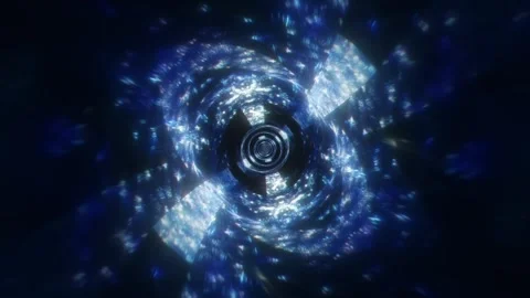 Blue Ring Tunnel VJ Loop Stock Footage 330008556