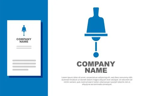 Blue Ringing bell icon isolated on white background. Alarm symbol, service bell Stock Illustration