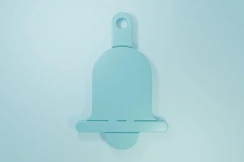 Blue Ringing bell icon isolated on blue background. Alarm symbol, service b.. Stock Illustration