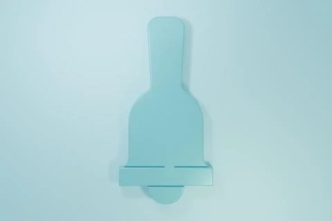 Blue Ringing bell icon isolated on blue background. Alarm symbol, service b.. Stock Illustration