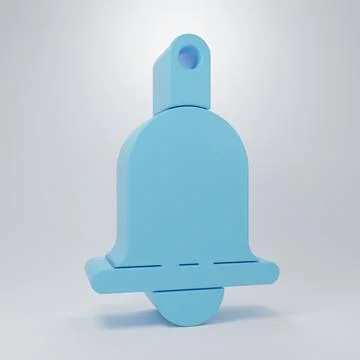 Blue Ringing bell icon isolated on grey background. Alarm symbol, service b.. Stock Illustration