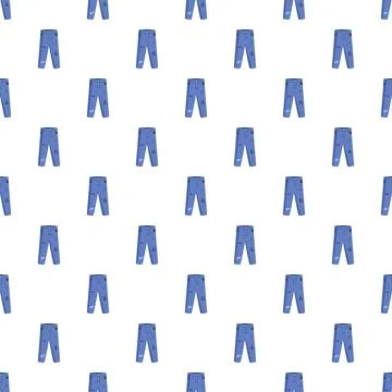 Blue ripped jeans repeating pattern seamless design Stock Illustration