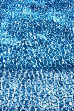 Blue ripped water in swimming pool in valencia Stock Photos