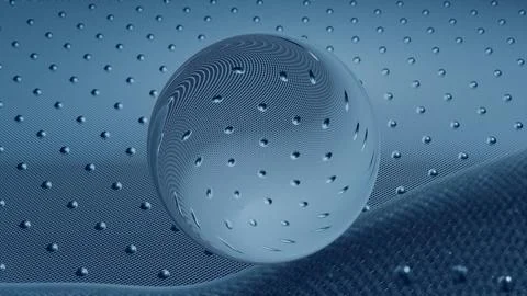 Blue ripple sphere liquid effect texture abstract background Stock Illustration