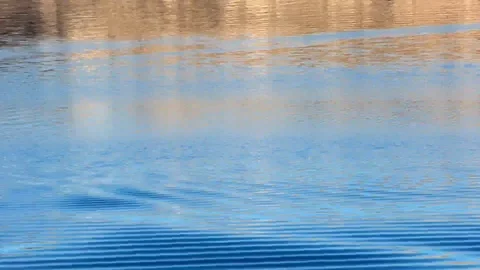 Blue Ripples in a Reflective Lake 库存影片 87301369