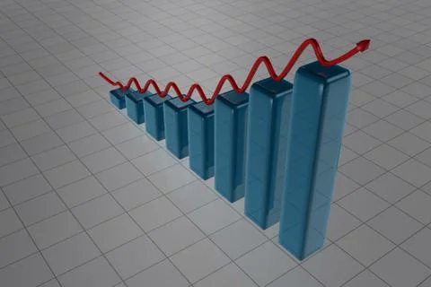 Blue rising bars Stock Illustration