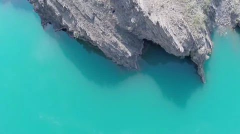 Blue river and cliff Stock Footage 41454715