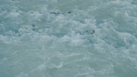 Blue River flows slowmo Stock Footage 95243435