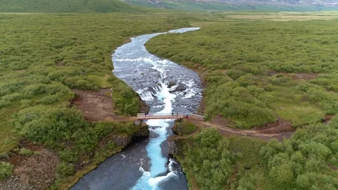 Blue river in Iceland Video stock 86874419