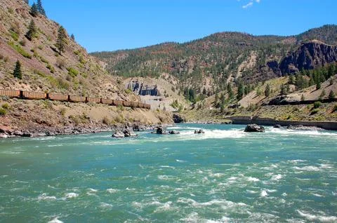 Blue river rapids Stock Photos
