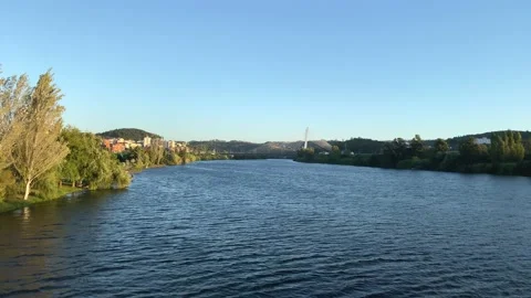 Blue river at sunset Video stock 137918769