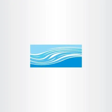 Blue river wave vector icon Stock Illustration