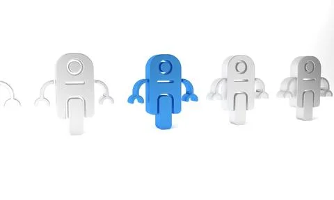 Blue Robot icon isolated on white background. Artificial intelligence, mach.. Stockillustratie
