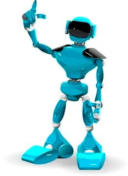 Blue Robot Stock Illustration