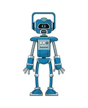 Blue robot intelligence artificial Stock Illustration