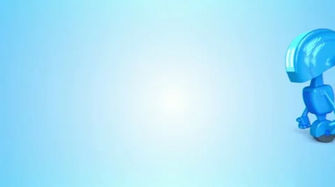 Blue robot with light Stock Footage 11073842