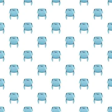 Blue robot technology seamless pattern repeating background Stock Illustration