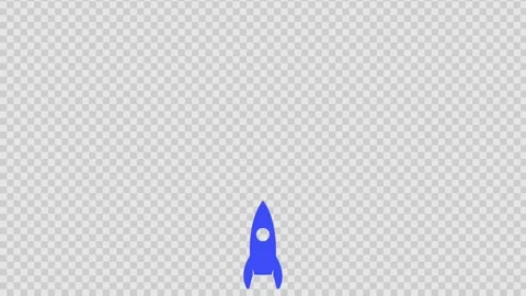 Blue rocket ship, startup launch animation Stock Footage 337571648