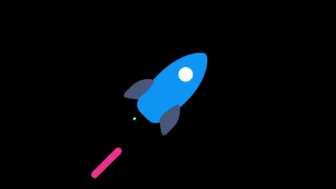 Blue Rocket Soaring Through Open Space With Glowing Trail Video stock 341917759