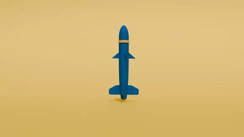 A blue rocket on a yellow background in the colors of the Ukrainian flag, use 스톡 일러스트