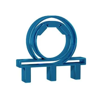 Blue Roller coaster icon isolated on transparent background. Amusement park.. Illustrazione stock